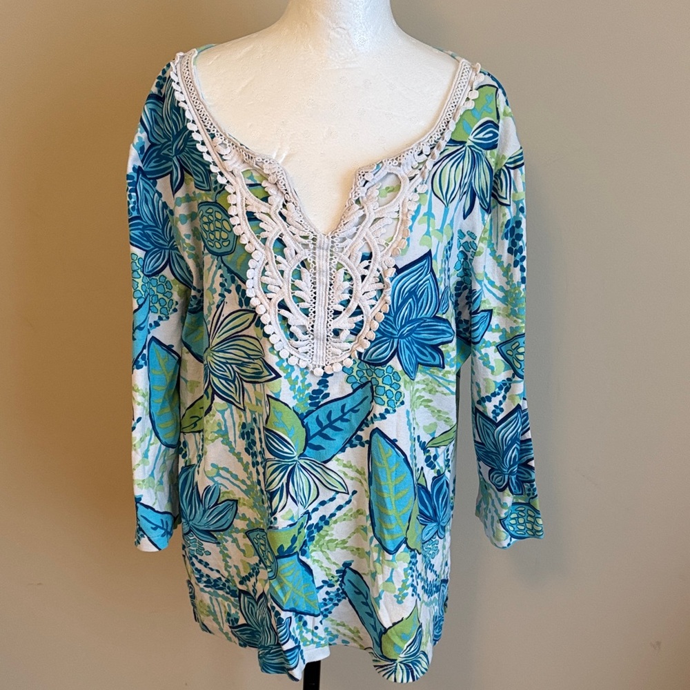 Island Republic Tunic Women’s Size L Blue Green